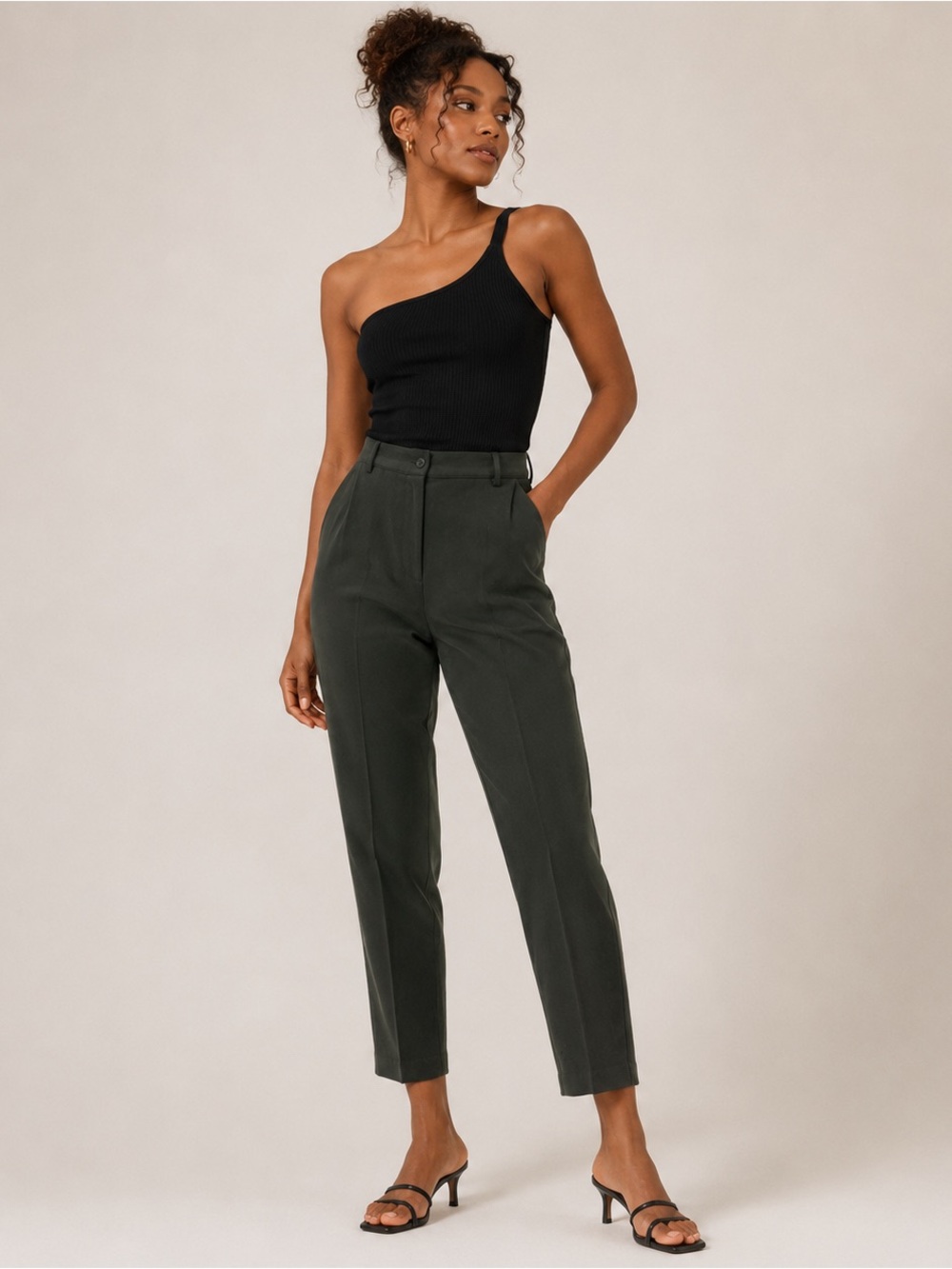 2/$20 - Vintage 90s Olive Green Trousers by Petite Sophisticate